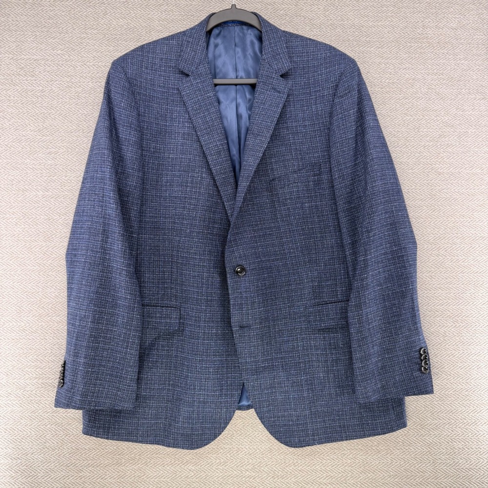Paul Betenly Blazer 48R Navy Wool Textured Sport Coat Two Button Professional